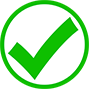 small green tick symbol